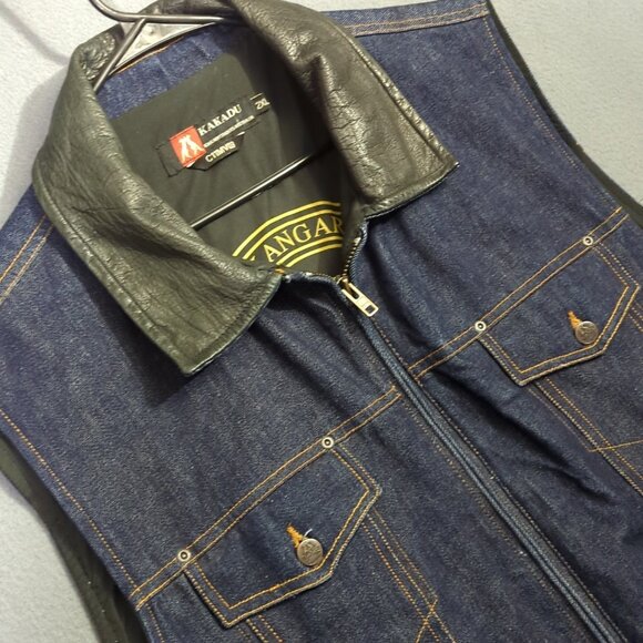 Kakadu Traders Australia Vest Men's 2XL Blue Denim Conceal Carry C11MV03 - Picture 1 of 15